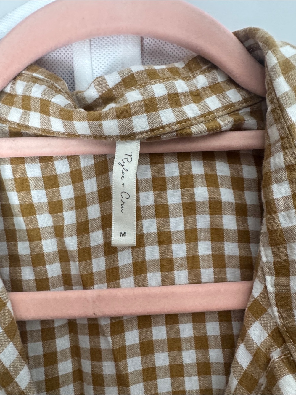 Rylee + Cru White and Mustard Gingham Dress - Picture 3 of 5